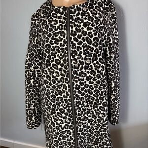 Cupcakes And Cashmere Leopard Print Women's Coat Size Medium